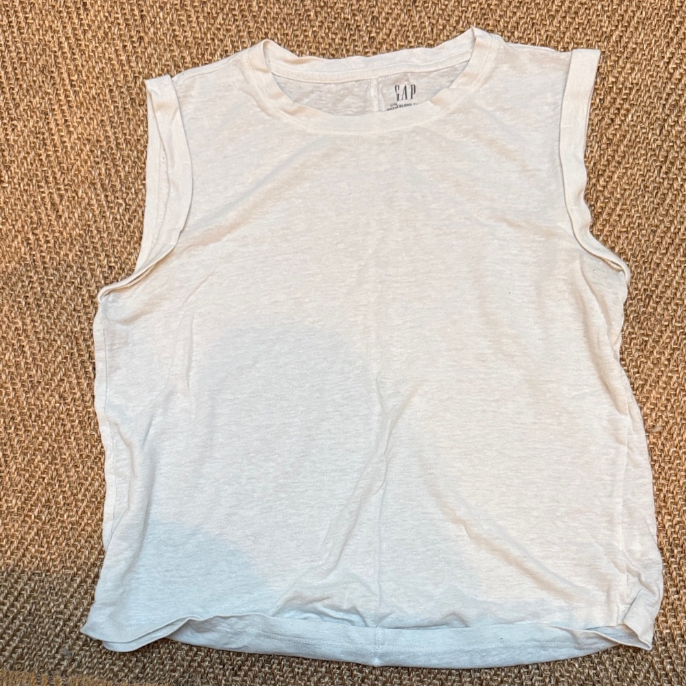 GAP White Sleeveless Cotton Tank
